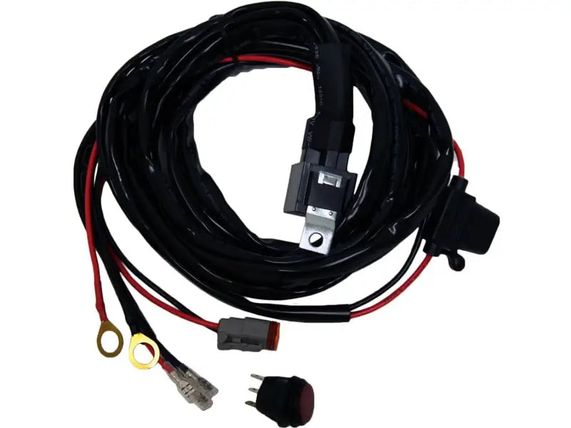 Rigid Industries Harness for 10in-30in Light Bars with Battery Terminals, Deutsch Connector, Inline Fuse, and Waterproof Switch