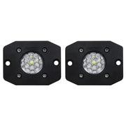 Two black LED lights from the Rigid Industries Ignite Backup Kit FM