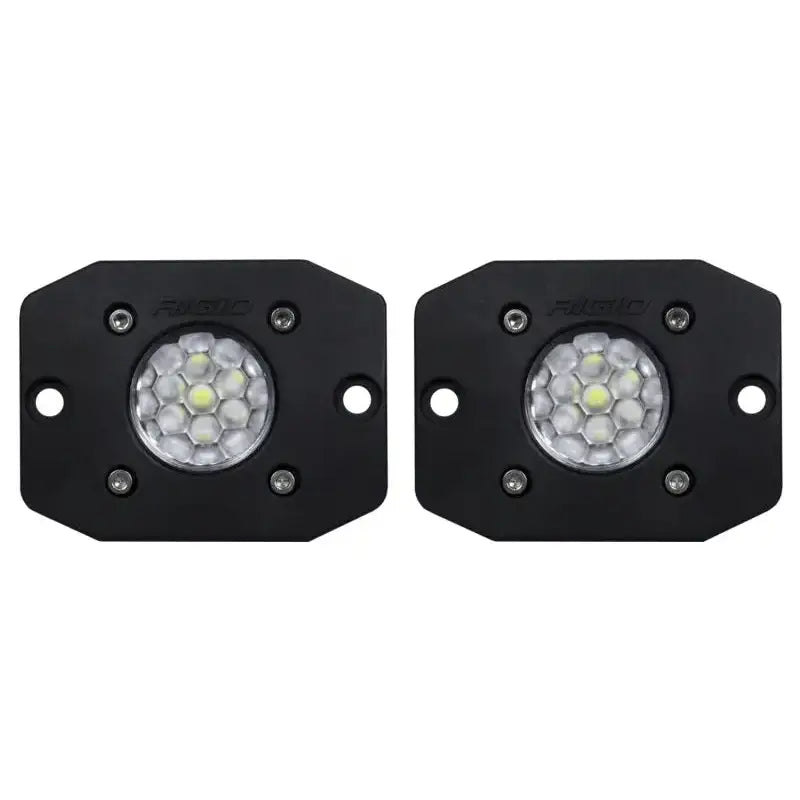 Two black LED lights from the Rigid Industries Ignite Backup Kit FM