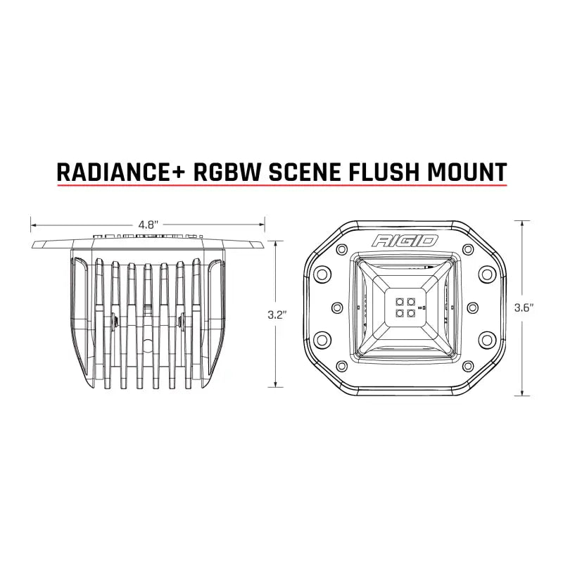 Rigid Industries Radiance + Scene RGBW Flush Mount - Pair - Truck & Automotive