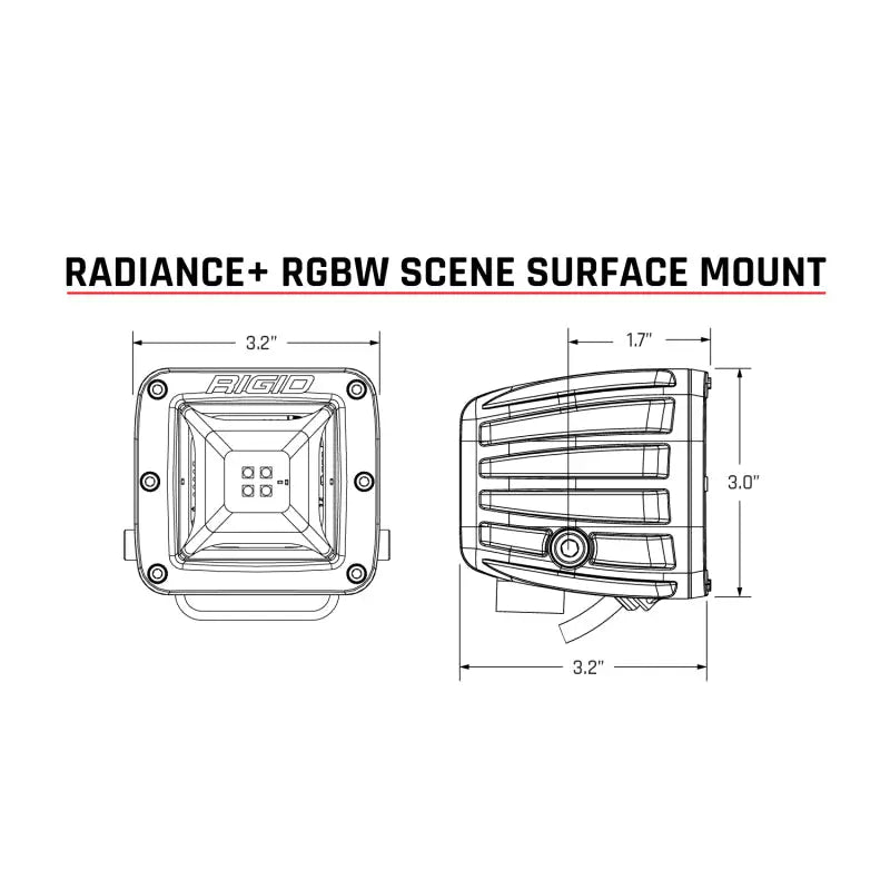 Rigid Industries 682053 Rigid Industries Radiance+ Scene RGBW Surface Mount - Pair