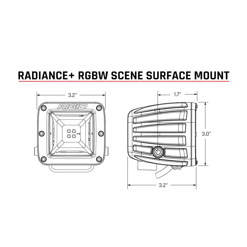 Rigid Industries Radiance + Scene RGBW Surface Mount - Pair - Truck & Automotive