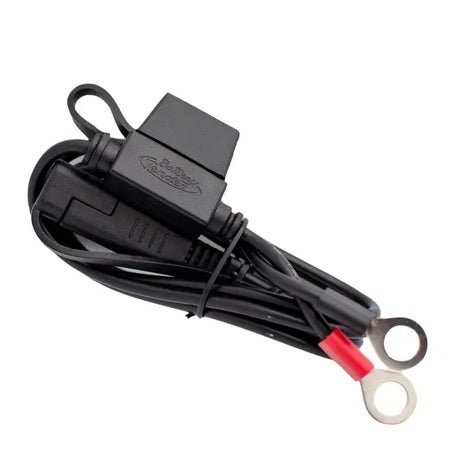 Battery charger cable with ring terminal accessory for secure connections