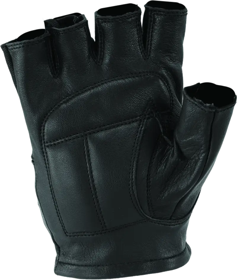 Black leather fingerless glove from River Road Diamond Shorty Gloves Black Womens Small