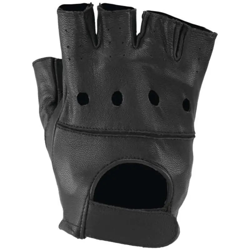 Black leather fingerless glove from River Road Hollister Hollister Shorty Gloves collection