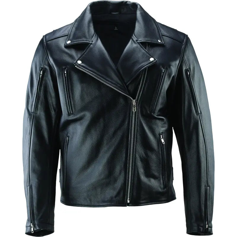River Road Ironclad Classic Leather Jacket Black - 2XL - 094373 - Apparel