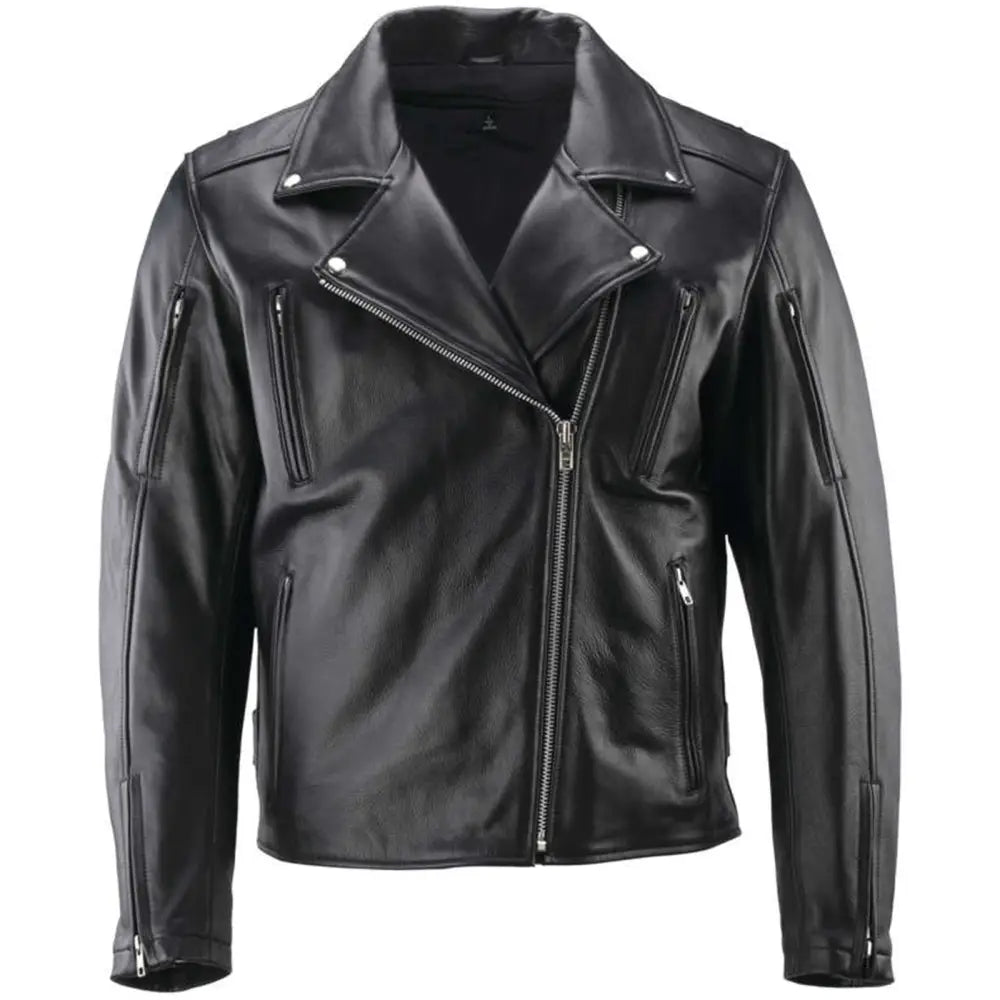 River Road Ironclad Classic Leather Jacket Black - Large - 094371 - Apparel