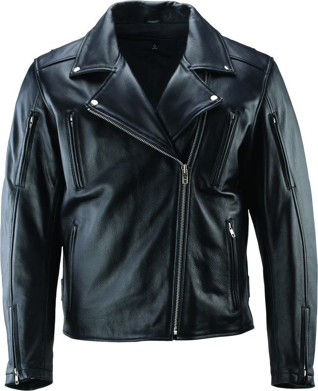River Road Ironclad Classic Leather Jacket Black - Medium - 094370