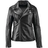 Black leather motorcycle jacket from River Road Ironclad Classic collection for women