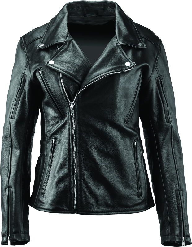 River Road Ironclad Classic Leather Jacket Black Womens - Large - 094378