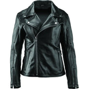 River Road Ironclad Classic Leather Jacket Black Womens - Large - 094378 - Apparel