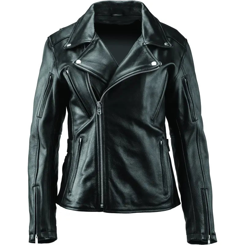 River Road Ironclad Classic Leather Jacket Black Womens - Large - 094378 - Apparel