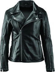 Black leather motorcycle jacket from River Road Ironclad Ironclad Classic Leather collection