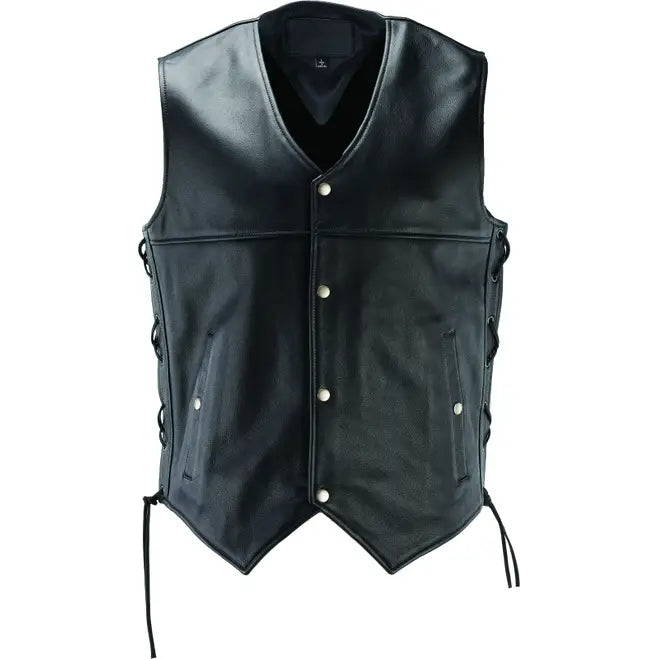 River Road Old Skool Leather Vest Black - Medium - 094432 - Apparel