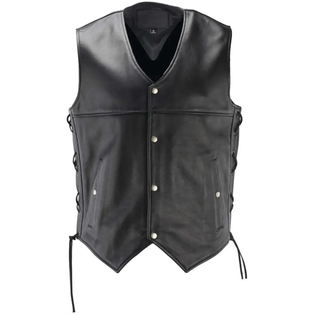 River Road Old Skool Leather Vest Black - XL - 094434 - Apparel