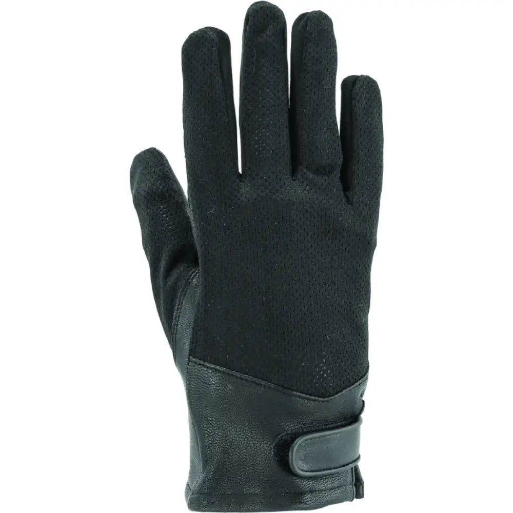 River Road Pecos black leather mesh glove for women medium style