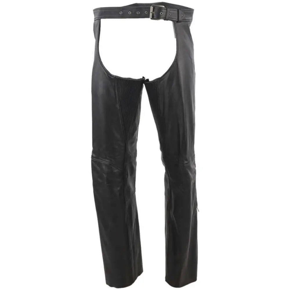 River Road Plains Leather Chaps Black - 2XL - 094422 - Apparel
