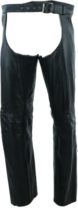 Black leather chaps from River Road Plains Leather Chaps 4XL for riding gear