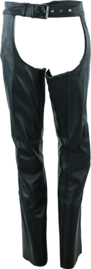 Black leather chaps from River Road Plains in 2XL, perfect for plains leather chaps fans