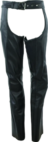Black leather chaps from River Road Plains for women in 3XL – road plains leather style