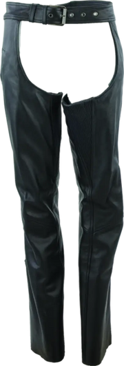 Black leather chaps from River Road Plains for women in 3XL – road plains leather style