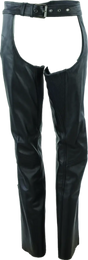 Black leather chaps from River Road Plains for women in 3XL – road plains leather style