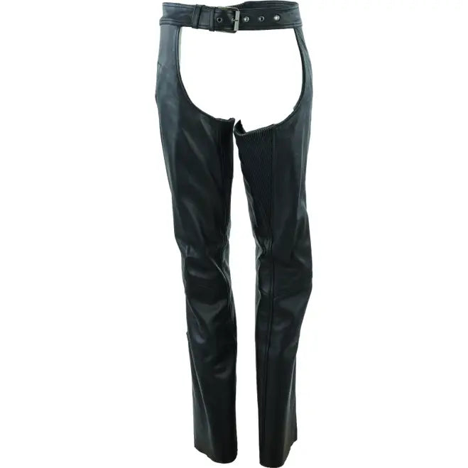 River Road Plains Leather Chaps Black Womens - XL - 094428 - Apparel