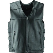 River Road Plains Leather Vest Black - Large - 094407 - Apparel