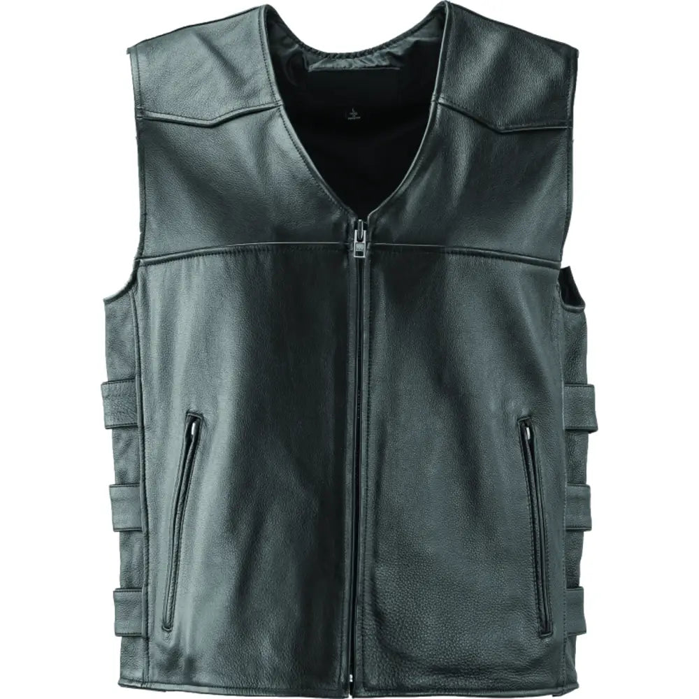 River Road Plains Leather Vest Black - Medium - 094406 - Apparel