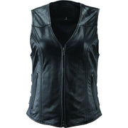 River Road Plains Leather Vest Black Womens - 2XL - 094416 - Apparel