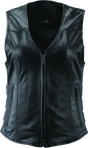 River Road Plains black leather zippered vest for women in 3XL style