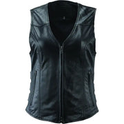 River Road Plains Leather Vest Black Womens - Medium - 094413 - Apparel