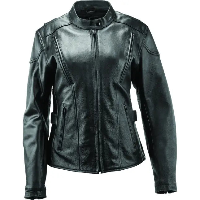 River Road Race Leather Jacket Black - Large - 094358 - Apparel