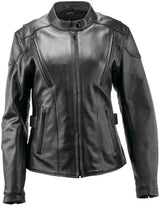 Black River Road Race Leather Jacket for Women in Small size, stylish race leather look