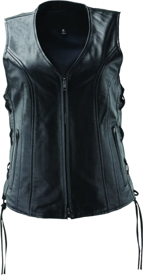 Black River Road Sapphire leather vest with zipper for women 2XL