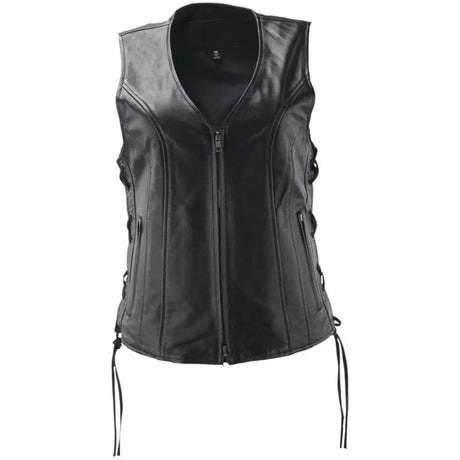 Black River Road Sapphire leather vest with zipper for women size 2XL