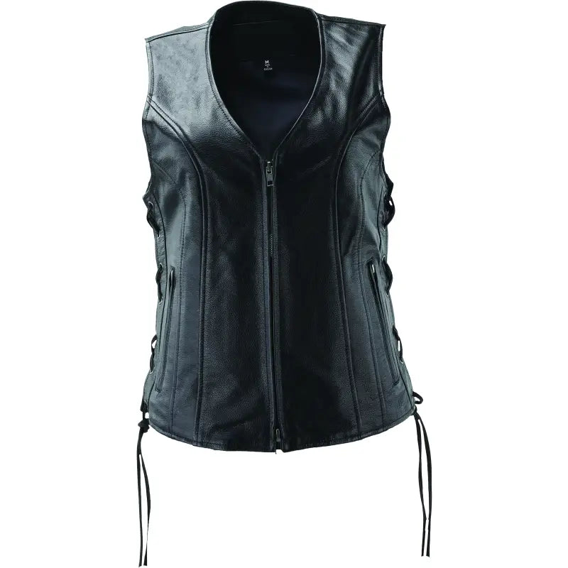 River Road Sapphire Leather Vest Black Womens - Medium - 094445 - Apparel