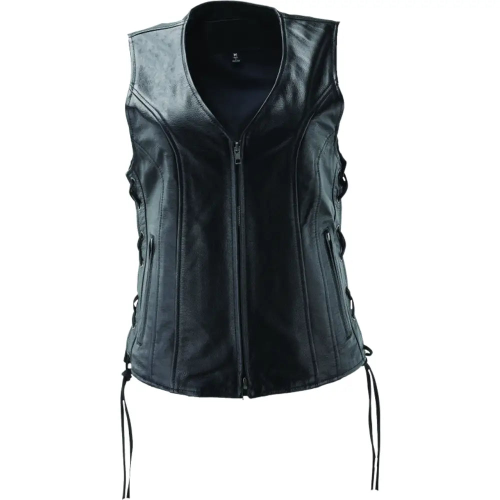 River Road Sapphire Leather Vest Black Womens - Medium - 094445 - Apparel