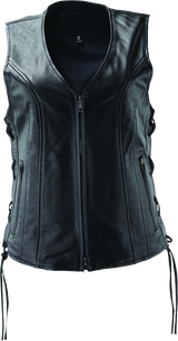 River Road Plains Leather Vest Black Womens - Small - 094412