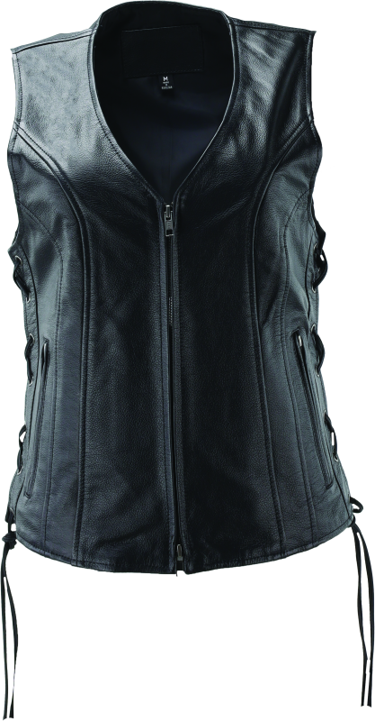 River Road Sapphire Leather Vest Black Womens - Large - 094446