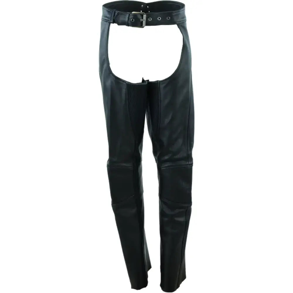 River Road Sierra leather chaps black womens XL high-waisted with reinforced knees