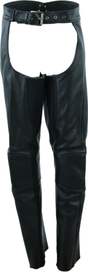 River Road Sierra leather chaps black womens XL high-waisted with reinforced knees