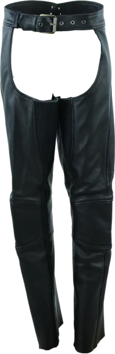 River Road Sierra leather chaps black womens XL high-waisted with reinforced knees
