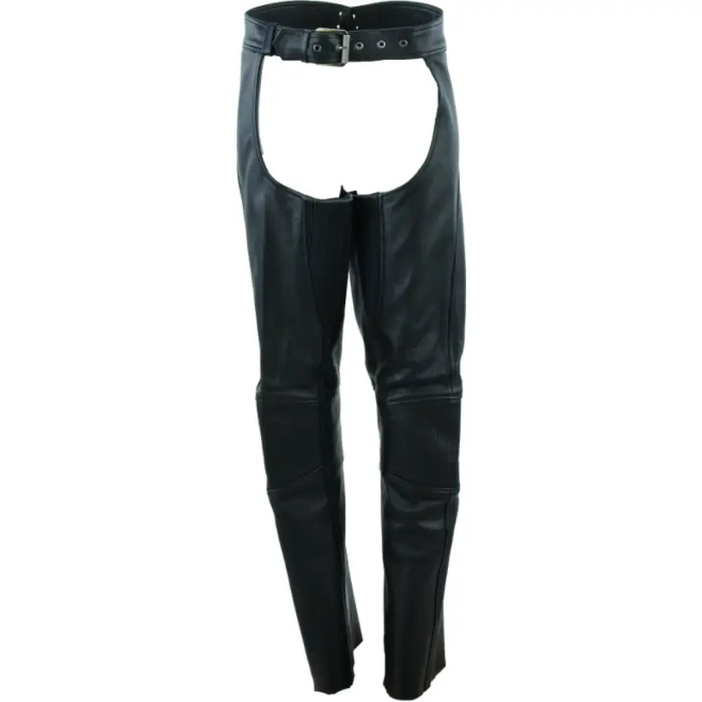 River Road Sierra leather chaps: black womens XL with cutout design