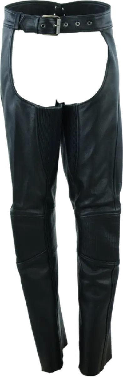 River Road Sierra leather chaps: black womens XL with cutout design