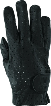 Black perforated leather glove from River Road Tucson for stylish riding comfort
