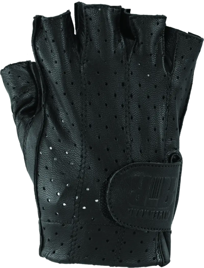 Black fingerless leather glove from River Road Tucson Tucson Shorty Gloves Large