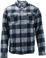 Black and gray plaid River Road Vise Flannel Moto Shirt in 3XL for a cool rugged look