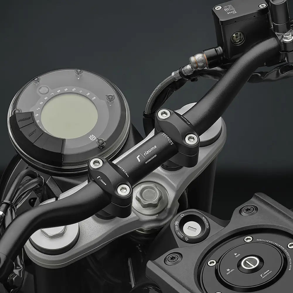 Rizoma Tapered Handlebar MA009B - Black Dia 22-29MM 55MM 740MM