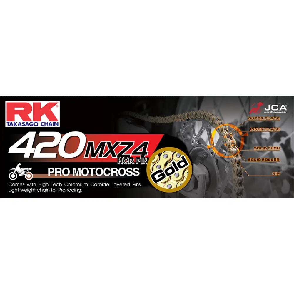 RK Excel 520 EXW Drive Chain GB420MXZ4-120 - Gold GB420MXZ4 420 120